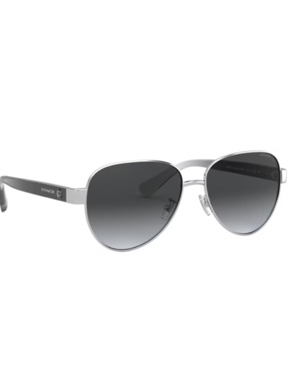 Coach HC7111 Polarized Sunglasses | Silver Grey Gradient Aviator 57mm